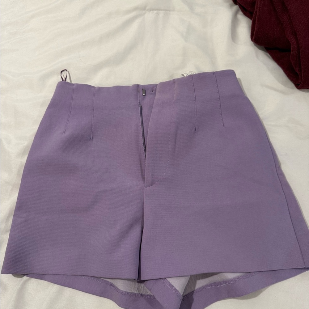 Zara High Waist Lavender Shorts